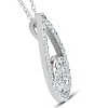 Pompeii3 1 1/10Ct Lab Created Diamond Circle Pear Shape Pendant 14k White Gold 1" Tall - 2 of 3