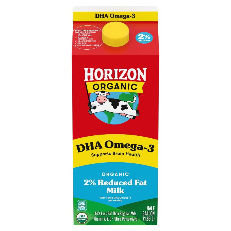 Horizon Organic 2% Reduced Fat DHA Omega-3 Milk - 0.5gal, 1 of 10