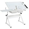 Adjustable tempered glass drafting printing table with chair - 2 of 3