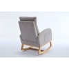 Gulches Light Gray Teddy Fabric Nursery Rocking Chair, Adjustable Footstool & Thickened Headrest, Solid Wood Base with Pocket (250 lbs Capacity) - 2 of 4