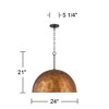 Possini Euro Design Julian 24" Rustic Industrial Pendant Ceiling Light Fixture Dining Room Over Table Kitchen Island Dome 4-Light Brown Bronze Finish - 4 of 4