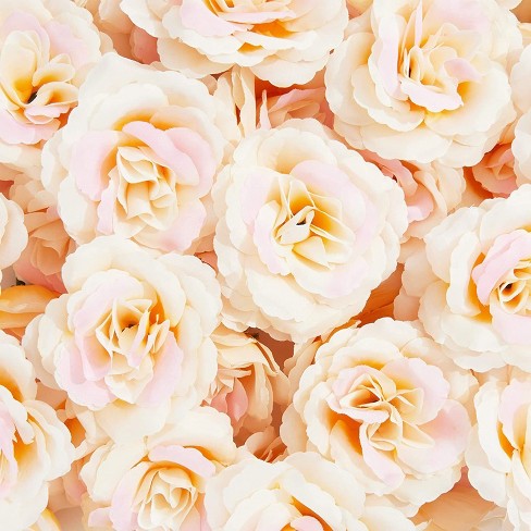 Details about   Artificial Flower For Wedding Decoration Silk Rose Champagne Wall Romantic 