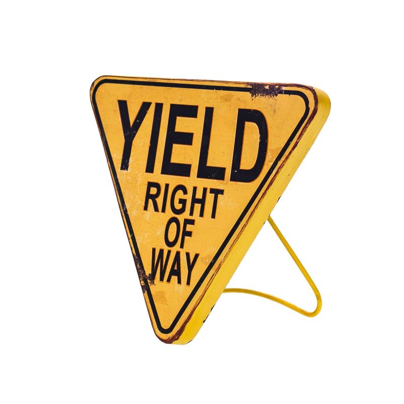 VIP Metal 7.75 in. Yellow Yield Table Sign, 1 of 2