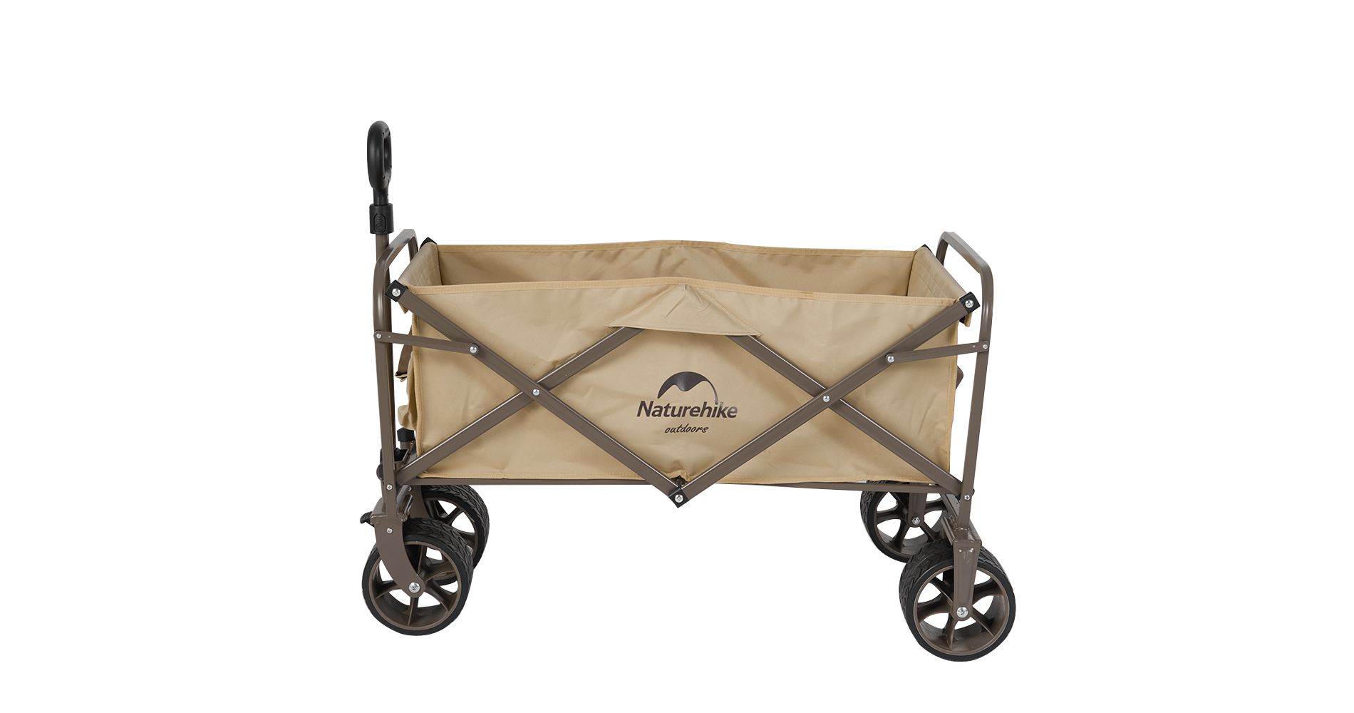 Naturehike Collapsible Beach Wagon with Big Wheels, Utility Foldable Grocery Cart Heavy Duty, Portable Folding Wagon Cart with Wheel for Camping