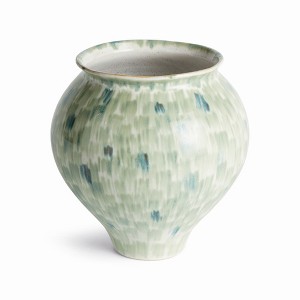 Plum & Post Brosse Grande Vase Small - Hand Painted - Green/Blue - 1 of 4