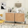 Tangkula 2PCS 2-Door Buffet Cabinet Sideboard Cabinet w/ Shelf Metal Legs&Anti-Tipping Kits - 2 of 4