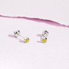 Girl's Bezel Cubic Zirconia 14k Gold Earrings - In Season Jewelry - 4 of 4