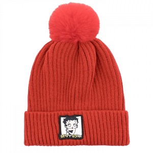 Adult Betty Boop Red Cuff Pom Beanie - 1 of 1