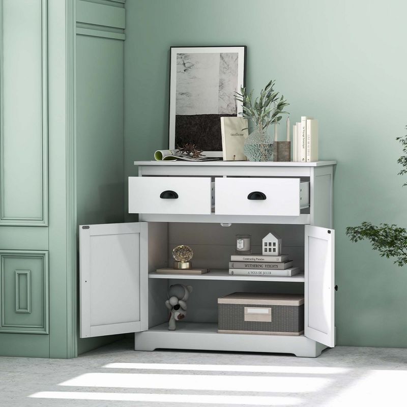 Costway Kitchen Buffet Storage Cabinet with 2 Doors 2 Storage Drawers Anti-toppling Design, 4 of 11
