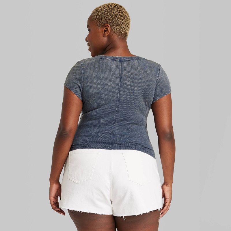 Women's Short Sleeve Rib Scoop Neck T-Shirt - Wild Fable™, 4 of 5