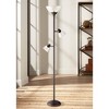 360 Lighting Riley Rustic Farmhouse Torchiere Floor Lamp with Side Lights 72" Tall Painted Bronze Metal Clear Glass Shade for Living Room Reading Home - 2 of 4