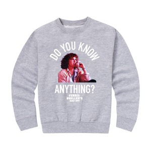 Boys' - Ferris Bueller's Day Off - Bueller Bueller Bueller Graphic Long Sleeve Fleece Sweatshirt - 1 of 4