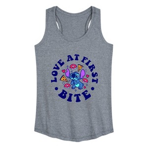 Women's - Lilo and Stitch - Love At First Bite Graphic Racerback Tank - 1 of 4
