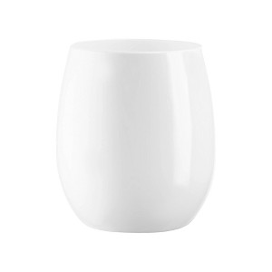 Smarty Had A Party 12 oz. Solid White Elegant Stemless Plastic Wine Glasses (64 Glasses) - 1 of 4