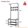 4-in-1 Hall Tree with Shoe Storage Bench, Narrow Entryway Coat Rack and Shoe Bench, Mudroom Shelves with 8 Hooks, Hanging Bar - 3 of 4