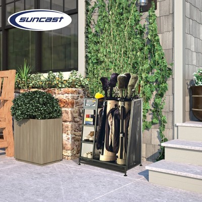 Heavy Duty Black Metal Golf Bag Organizer with Shelves and Bin, 2 Pack