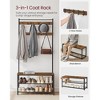 VASAGLE Coat Rack, Hall Tree with Shoe Storage Bench, Entryway Bench with Shoe Storage, 3-in-1, Steel Frame, Rustic Brown and Black - 3 of 4