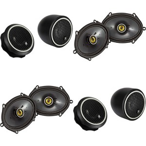 Kicker (2) 46CSC684 CS-Series CSC68 6x8-Inch (160x200mm) Coaxial Speakers, 4-Ohm (Pair) &  (2) 46CST204 CS-Series CST20 .75-inch (20mm) Tweeters Wi... - 1 of 4