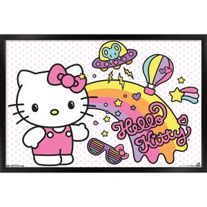 Trends International Hello Kitty - Retro Rainbow Framed Wall Poster Prints - 1 of 4