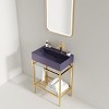 Bathroom Floor Cabinet,Bathroom Vanity With Ceramic Basin And Open Metal Leg And Storage Shelf,Freestanding Bathroom Furniture-Cuddlewood - 2 of 4