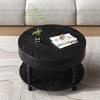 Bella Depot 31.5" Modern Round Coffee Table with Storage and Hidden Compartment, Adjustable Leveling Feet - 2 of 4