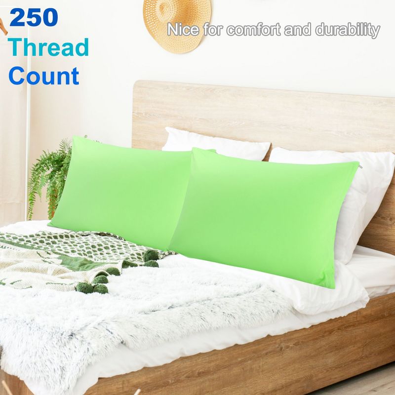 PiccoCasa Cotton Pillow Cover Cases Zippered Pillowcases 2 Pcs, 1 of 4