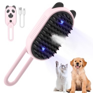BABYYER Cat Steam Brush for Shedding, 4 in 1 Water Cat Brushes for Indoor Cats Hair Brush with Spray, Steam Brush for Cat & Dog - 1 of 4