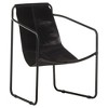 vidaXL - Vintage-Style Comfortable Real Leather Armchair, Easy to Assemble, Durable with Black Powder-Coated Iron Finish - 2 of 4