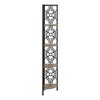 Sapphtopaz Modern 4-Tier Corner Bookshelf with Wood Shelves Space-Saving Book Shelf with Metal Frame Corner Shelf for Living Room - 3 of 4