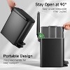 Aoibox Slim Trash Can with Soft Close Lid, Step Pedal, 6L Stainless Steel Garbage Bin for Bathroom, Bedroom, Office, Kitchen in Matte Black - 4 of 4