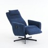Linen Fabric 360 Swivel Chair, Handle Glider Recliner Nursery Chair With Adjustable Back And Footrest, Swivel Chairs Accent-Cuddlewood - 4 of 4