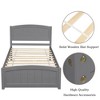 YONWAY Twin Bed Frame with Headboard, 10 Pine Wood Slats Support Wooden Platform, Under Bed Storage, Modern Bedframe, Easy Assembly - 3 of 4