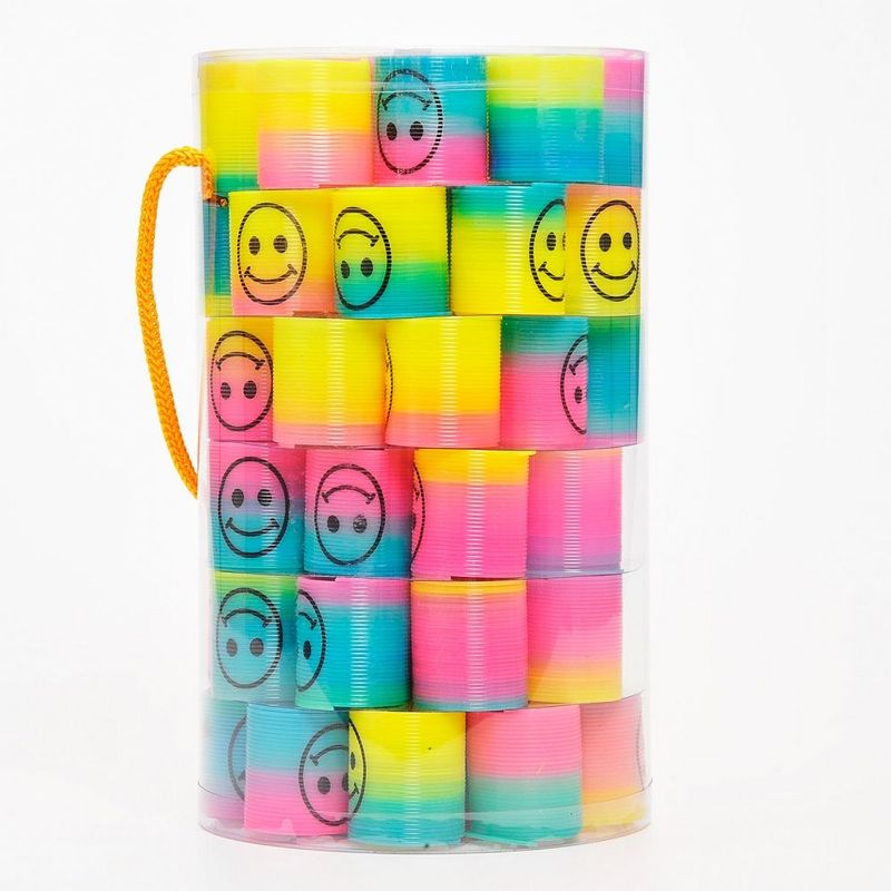 Insten 72 Pack Mini Emoji Rainbow Springs, Retro Toys Party Favors, 3 of 9