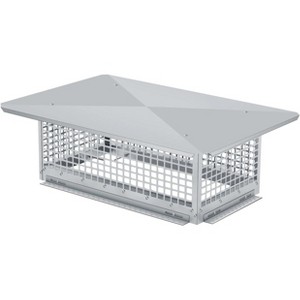 COZONY Chimney Cap 304 Stainless Steel Mesh Cover, Weatherproof Spark Arrestor with Easy Bottom Installation, Outdoor Flue Tile Guard, Silver - 1 of 4