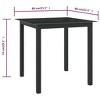 vidaXL Garden Table Black Aluminum, Glass Compact Durable Garden Table - 4 of 4