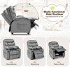 Infans Kids Youth Recliner Chair Velvet Fabric Armrest Sofa w/Cup Holder - 4 of 4
