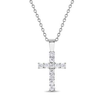 Girls' CZ Cross Sterling Silver Necklace - In Season Jewelry