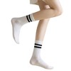 Anna-Kaci 3-Pack Women's Cotton Crew Socks with Sporty Double Stripe Design in Assorted Colors - 2 of 4