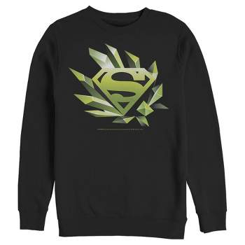 Men's Superman Glowing Shield Logo Sweatshirt - Black - Large : Target