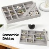 8-Piece Stackable Jewelry Organizer Set with Lid, Adjustable Velvet Trays for Drawer Storage of Earrings & Necklaces, Gray - 4 of 4