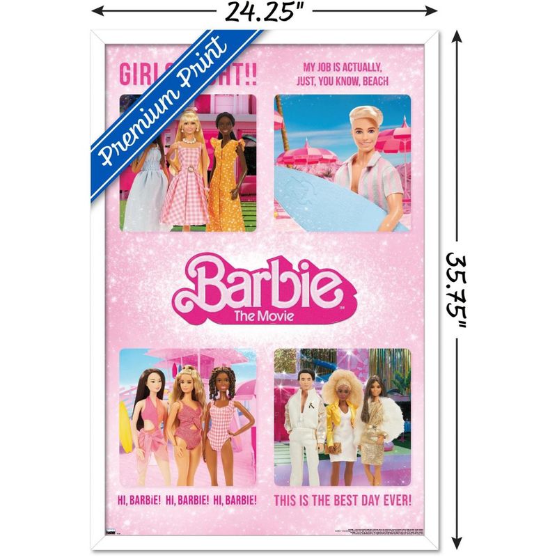 Trends International Mattel Barbie: The Movie - Quote Grid Framed Wall Poster Prints, 3 of 7