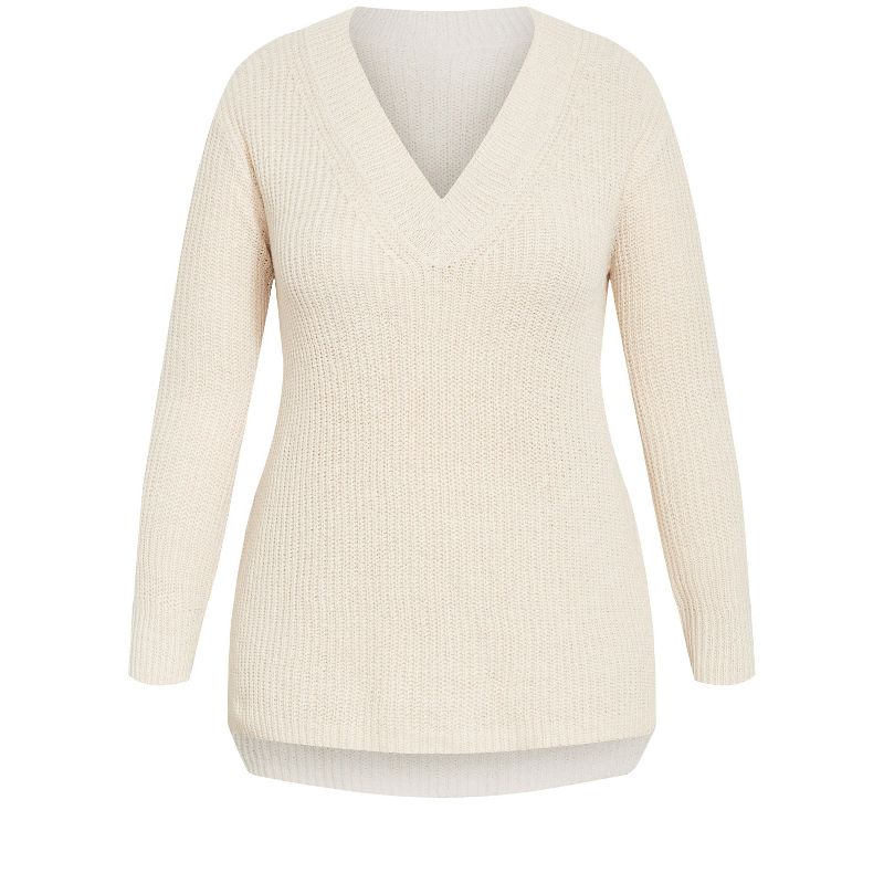 Women's Plus Size Kasey Sweater - oatmeal | AVENUE, 5 of 8