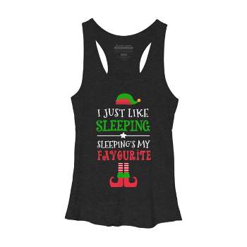 Women's Design By Humans I Just Like Sleeping Funny Christmas Elf By Jeje1982 Racerback Tank Top