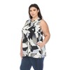 Plus Size Pleated Front Sleeveless Tunic Top - 2 of 4