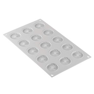 Silikomart Pliss 7 Silicone Mold with 15 Cavities, Each Cavity is 1.77" Diameter x 0.25" High - 1 of 4