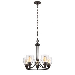 Chloe Lighting Elissa Transitional 5 Light Rubbed Bronze Mini Chandelier 22`` Wide - 1 of 3