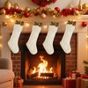 Swtroom 4 Pack Christmas Stockings, Knitted Stocking for Holiday Christmas Party Family Decorations White - 4 of 4