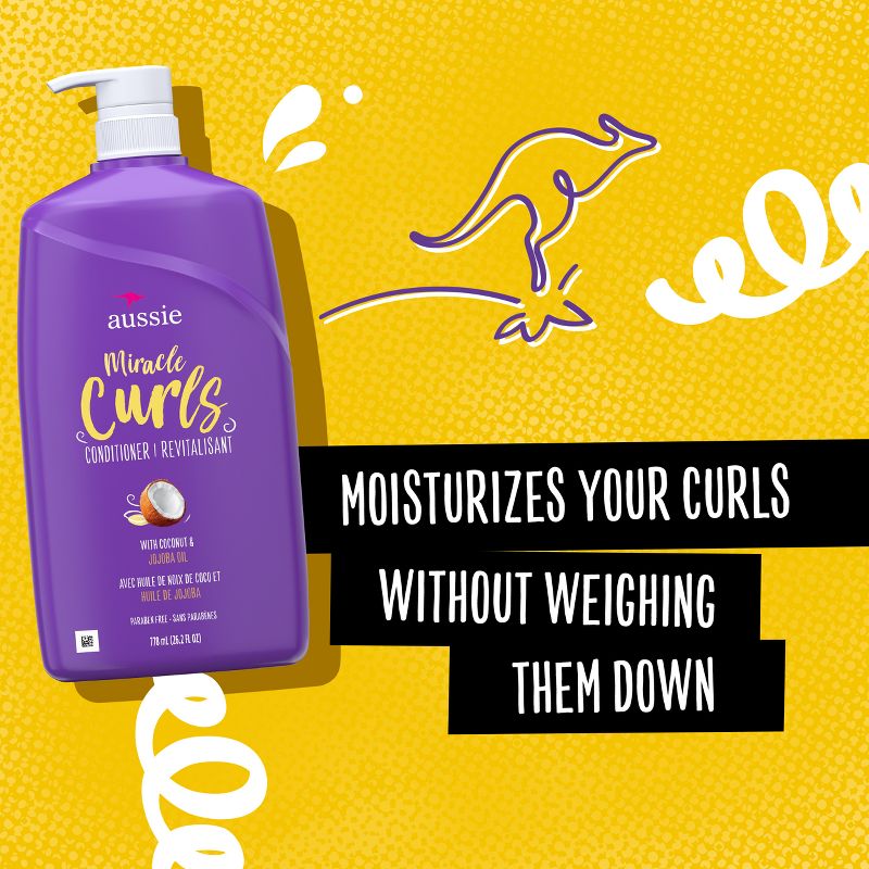 Aussie Miracle Curls with Coconut and Jojoba Oil Paraben-Free Conditioner - 26.2 fl oz, 4 of 12