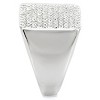 Slickblue Women's Rhodium Brass Ring with Clear Rhinestone Crystal - Pave Design, Single-Tone Finish, Size 5-10 - 3 of 4