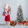 Artificial Christmas Tree, Flocked Pine Needle Xmas Tree with Snow, Slim Pre-Lit Style for Holiday Decorations, for Home,Mall, Wedding, Navidad Decor - 3 of 4